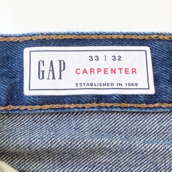 Gap Mens 90s Loose Carpenter Jeans 33x32 Relaxed Fit Dark Wash - Picture 3 of 12